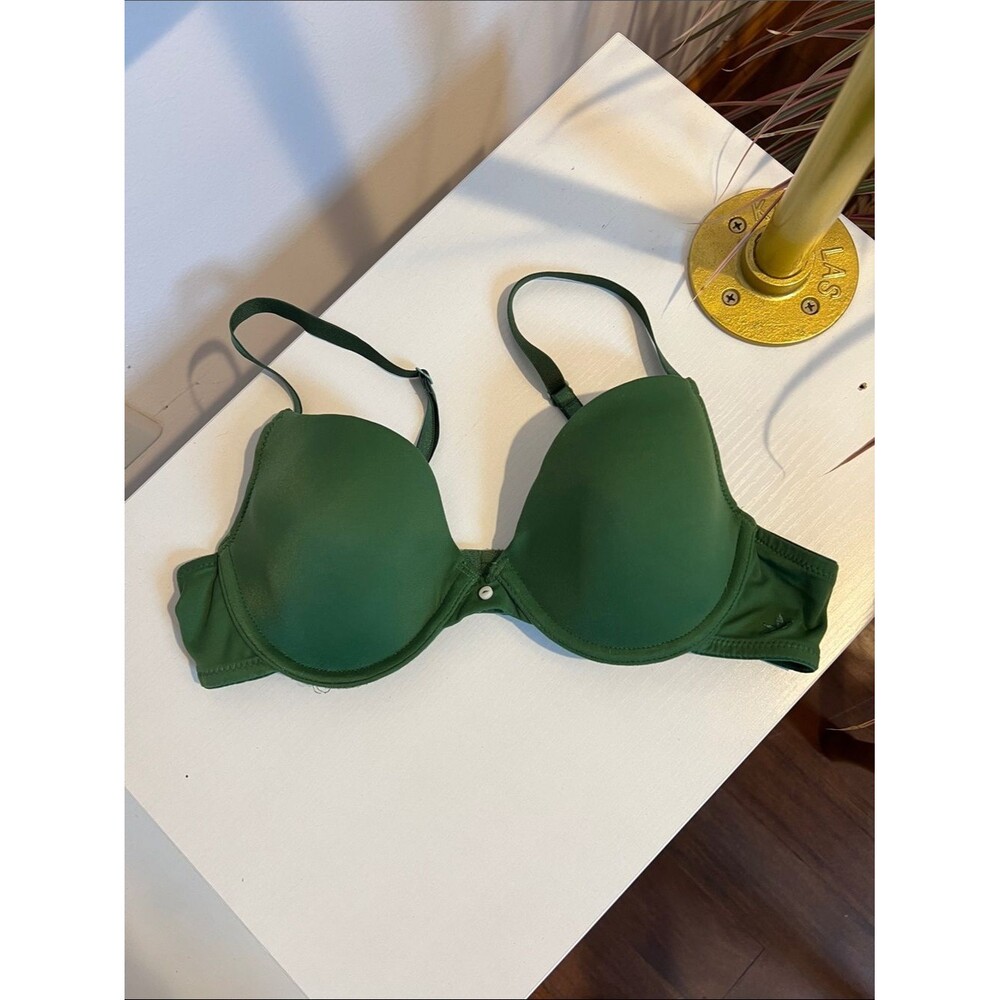 Aerie Plunge T-Shirt Bra in Deep Green - 34A - Katie Bra